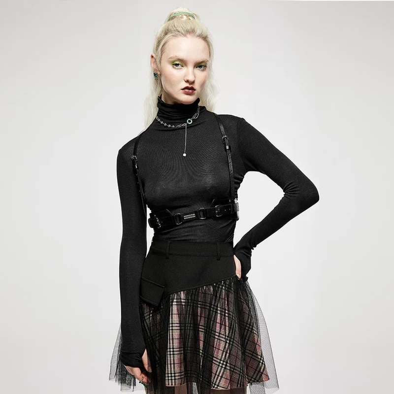 Damen-Punk-Kunstleder-Geschirr