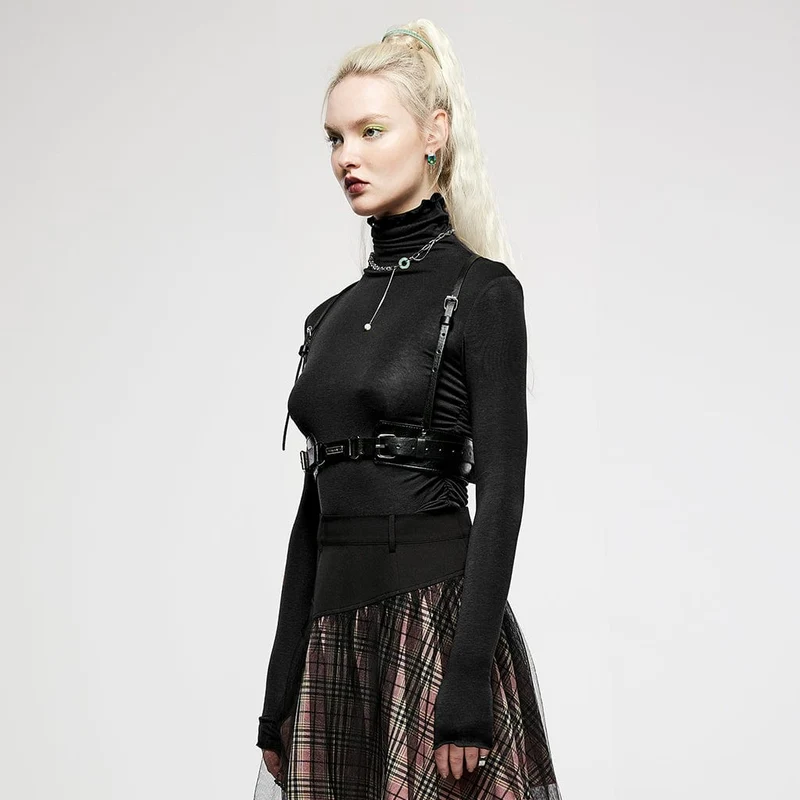Damen-Punk-Kunstleder-Geschirr