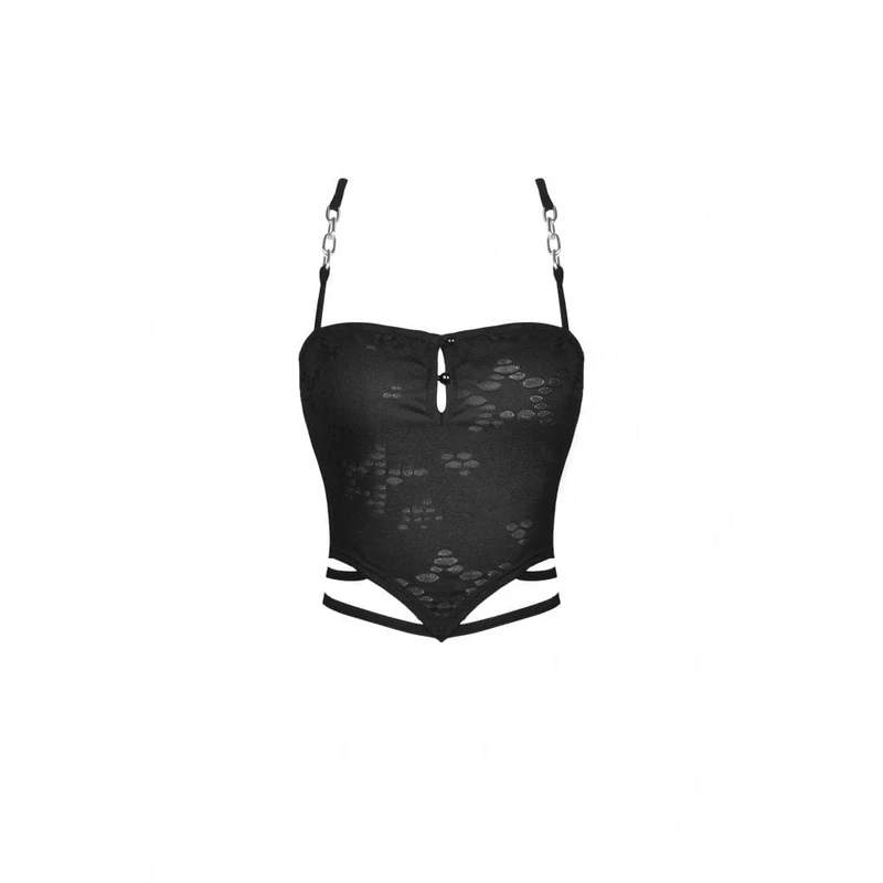 Damen-Punk-Rock-zerrissenes Neckholder-Tanktop