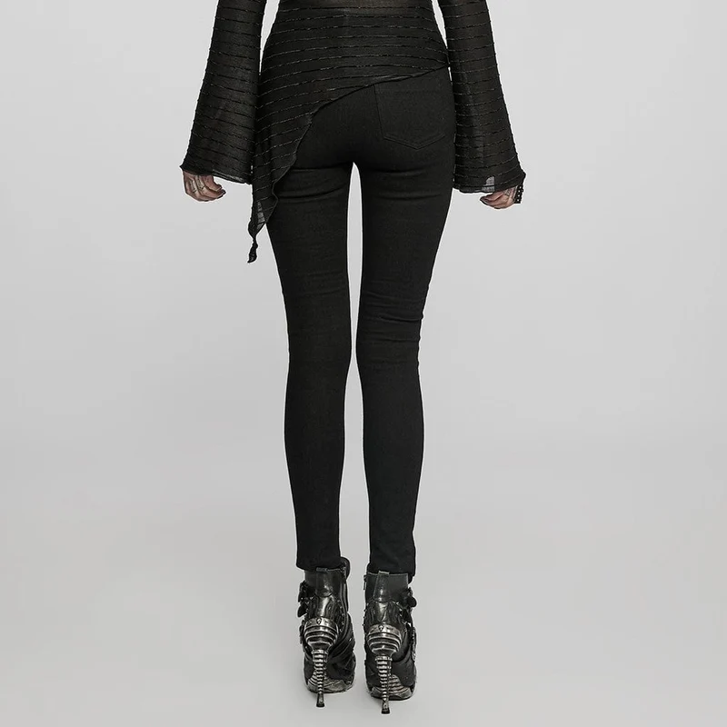 Skinny Damen-Punk-Schnürjeans