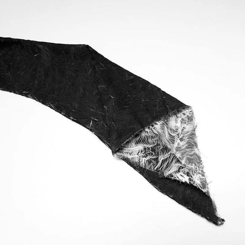 Gothic Tie-Dye Damenhemd mit unregelmäßigem Saum und langen Ärmeln