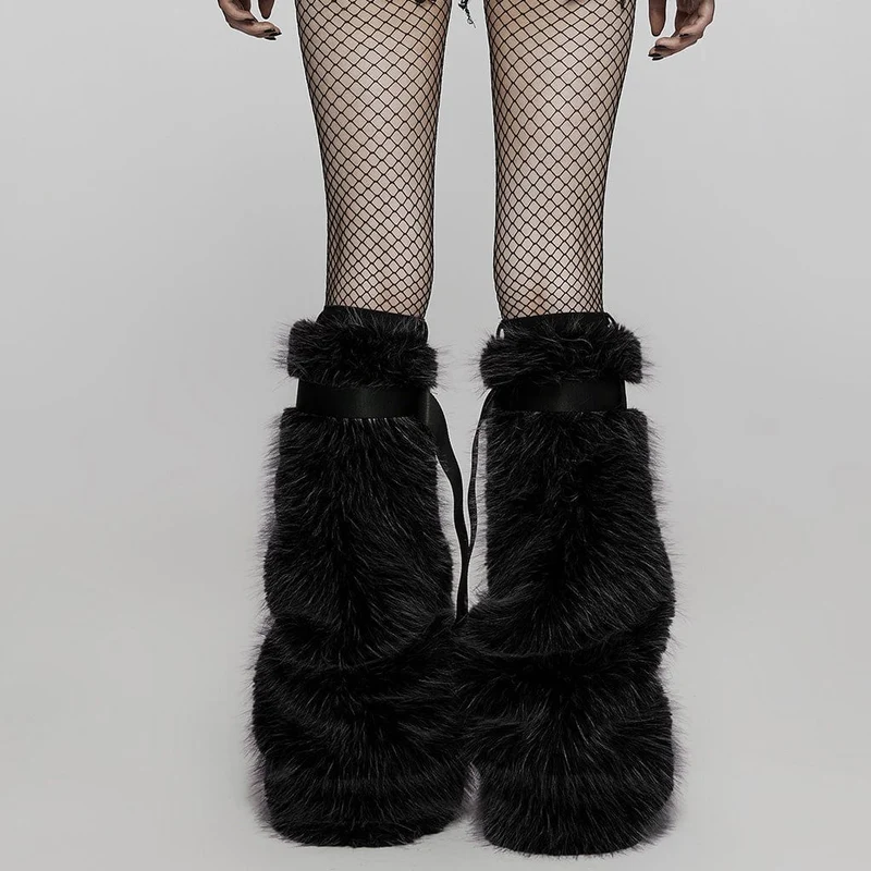 Damen-Punk-Woll-Beinwärmer
