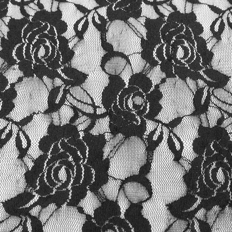 Gothic Schlaghose mit hoher Taille und floraler Spitze für Damen