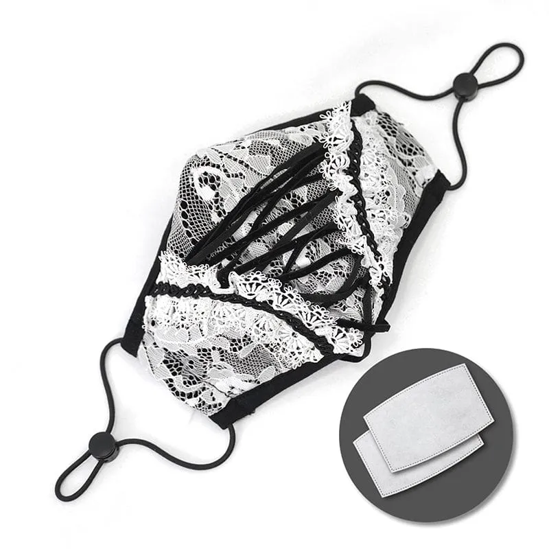 Gothic Blumenspitze Maske für Damen