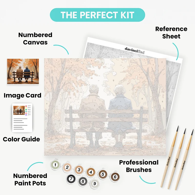 Autumn Bench Couple - Paint by Numbers Kit