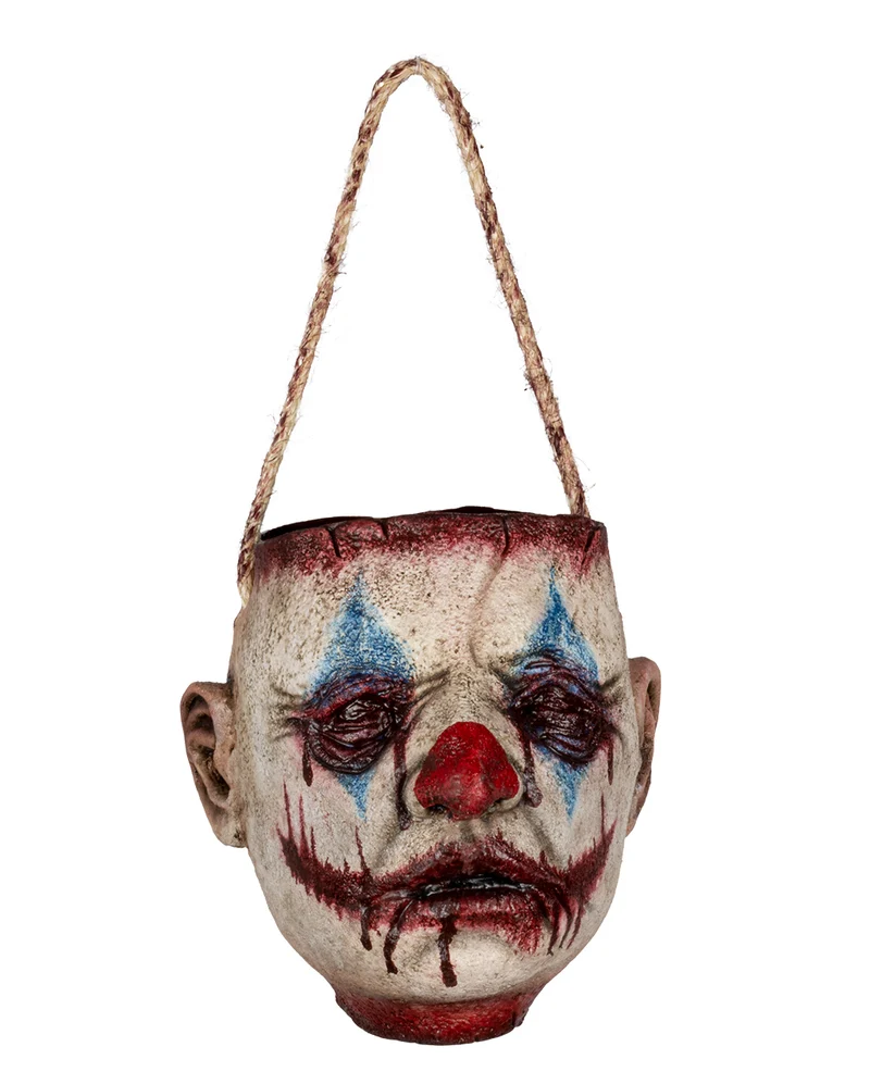 Abgetrennter Clowns Kopf als Umhängetasche