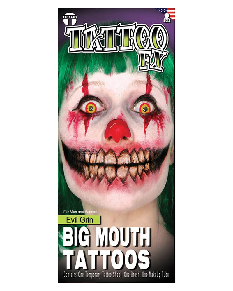 FX Make Up Kit Evil Grin mit Klebetattoo