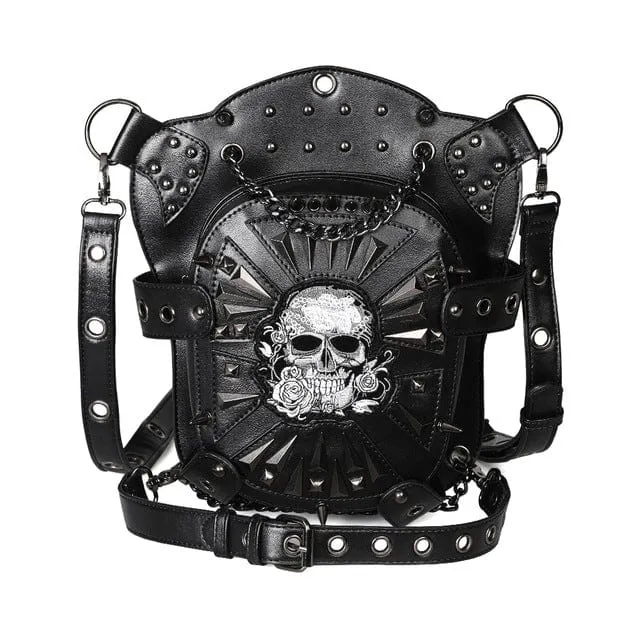 Steampunk Totenkopf angekettet Außentasche