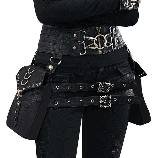 Steampunk abnehmbare Riemchen-Wasit-Tasche