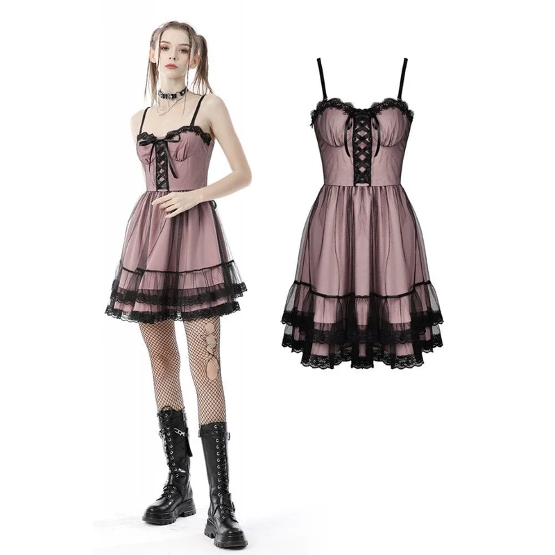 Damen Lolita Pink Mehrlagiges Unterkleid Abschlusskleid