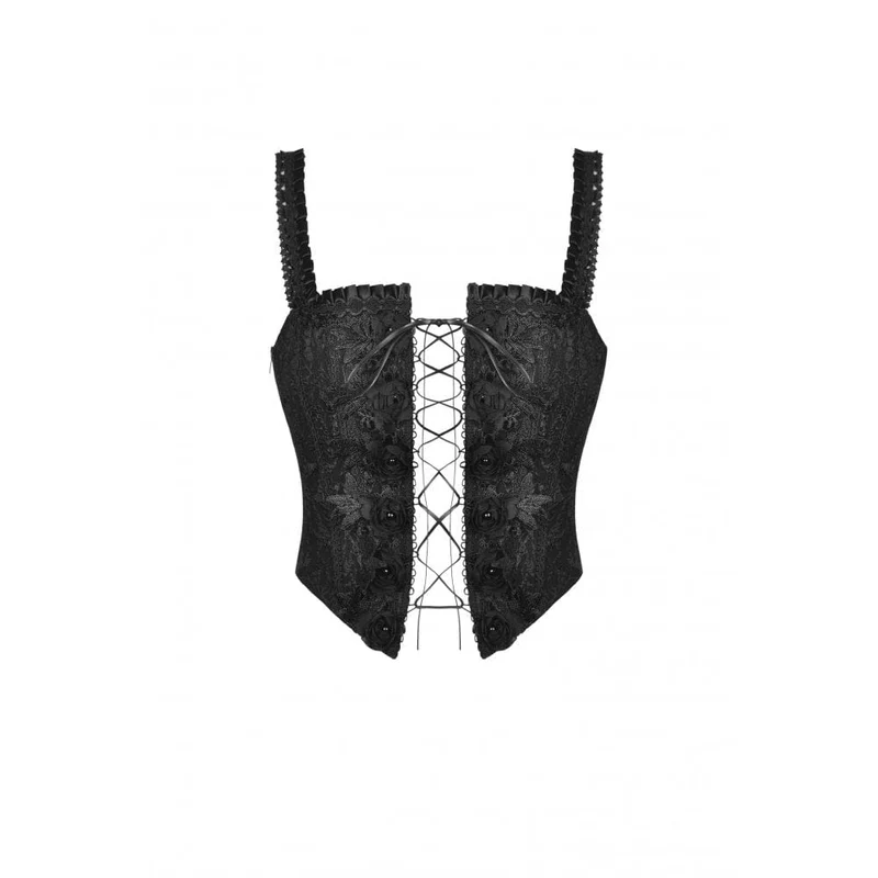 Damen-Gothic-Schnür-Blumen-Jacquard-Vollbrust-Korsetts