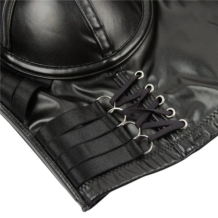 Damen Punk Kunstleder Bustier