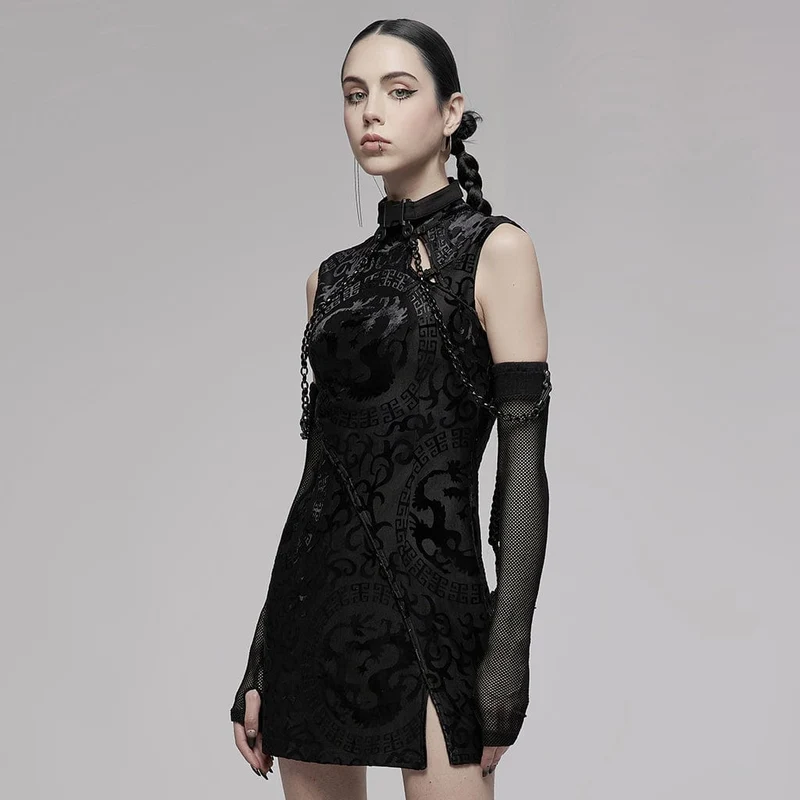 Gothic chinesisches Cheongsam Kleid für Damen