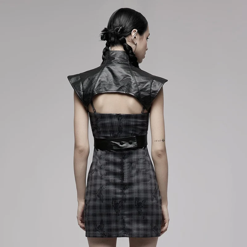 Kunstlederweste im Punk-Industriestil für Damen