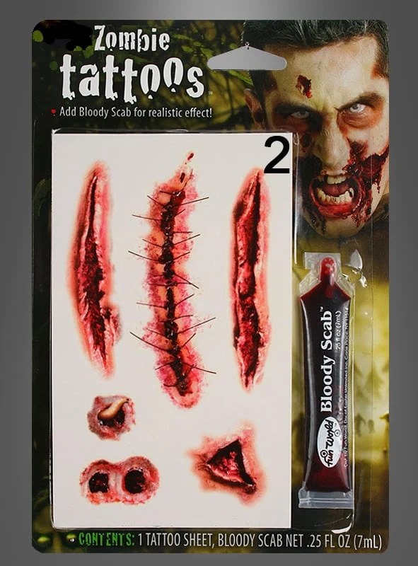 Blutige Narben Tattoo Wunden