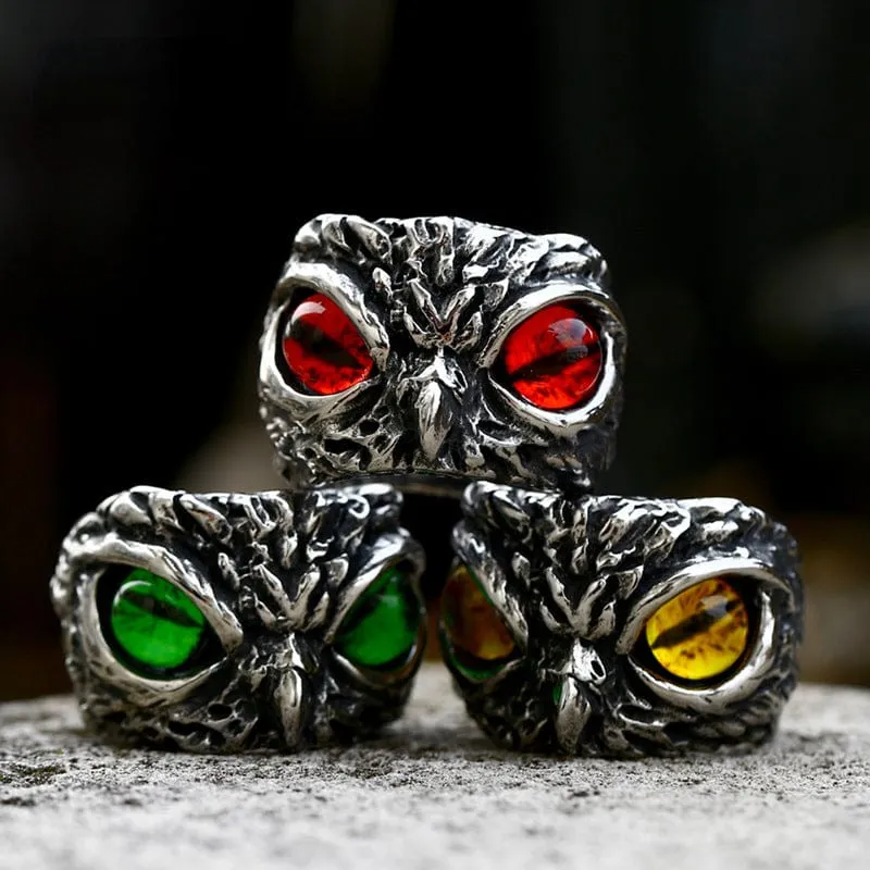 Herren-Punk-Eule-Ring