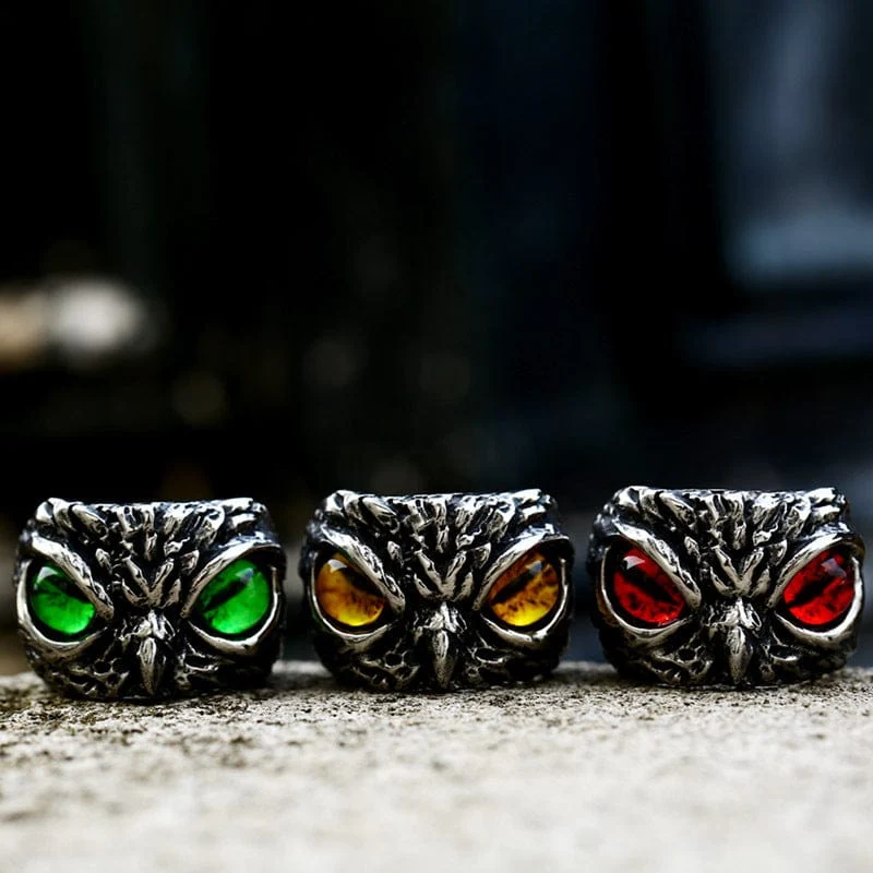 Herren-Punk-Eule-Ring