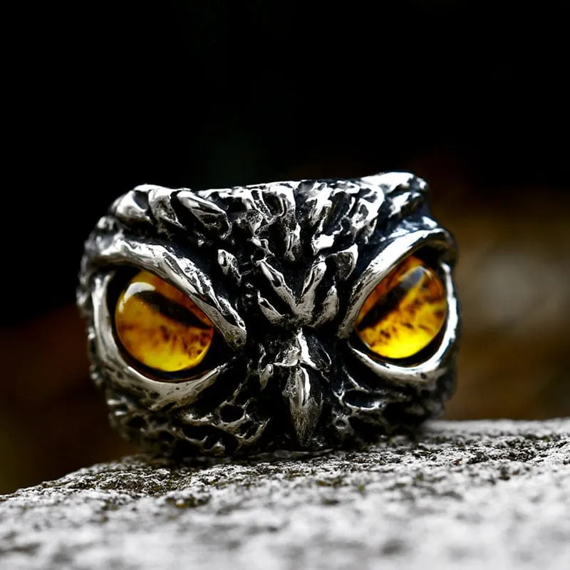 Herren-Punk-Eule-Ring