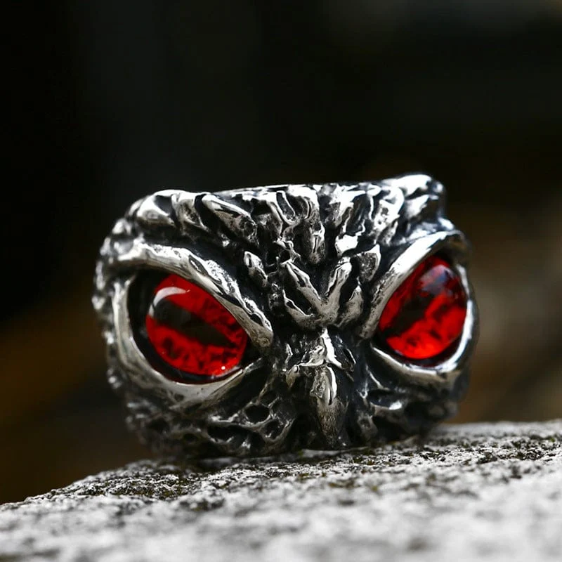 Herren-Punk-Eule-Ring