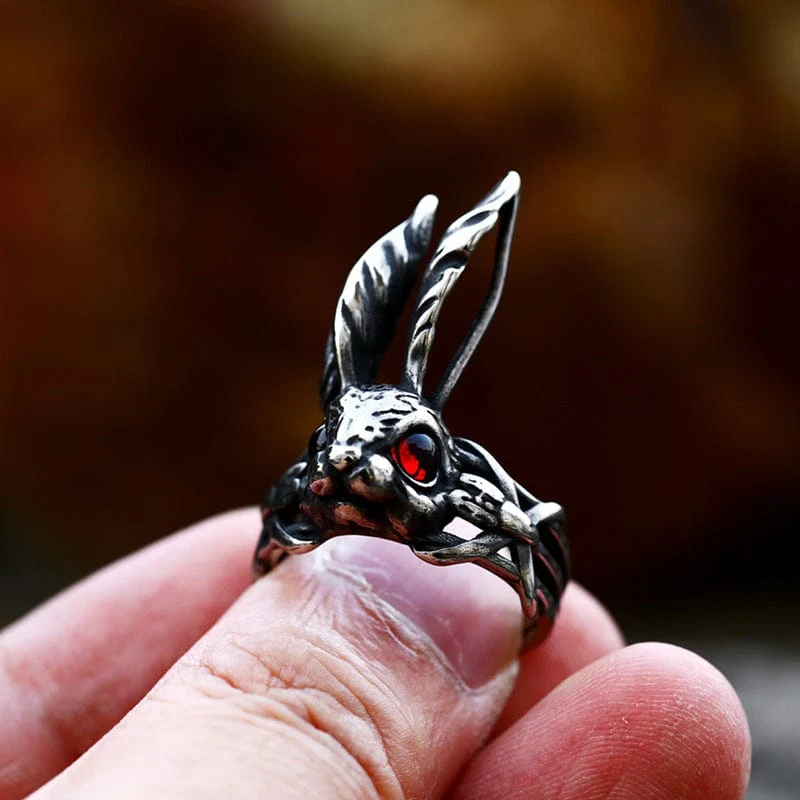 Herren-Punk-Kaninchen-Ring