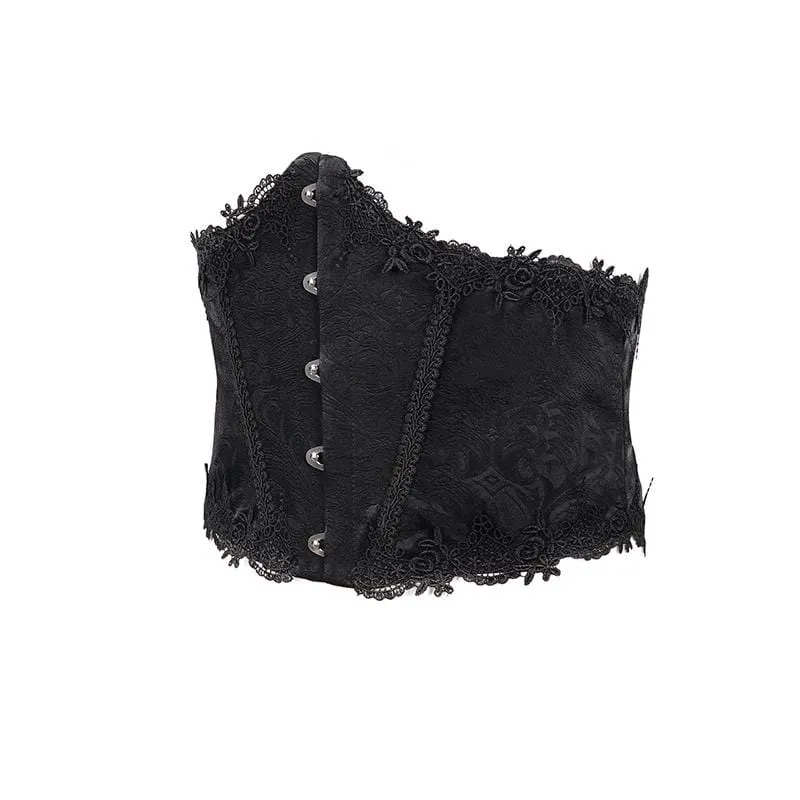Gothic Floral Riemchen-Unterbrustkorsett für Damen
