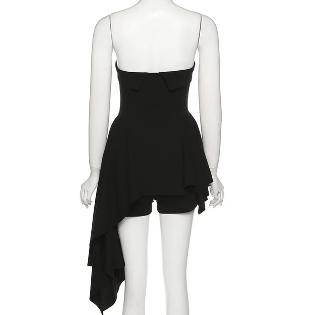 Damen Punk Kleid mit unregelmäßigem Saum