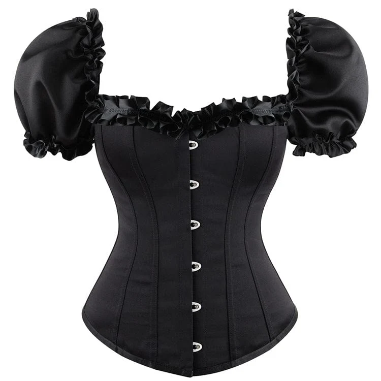 Damen Gothic Vintage Vollbrustkorsett mit Puffärmeln