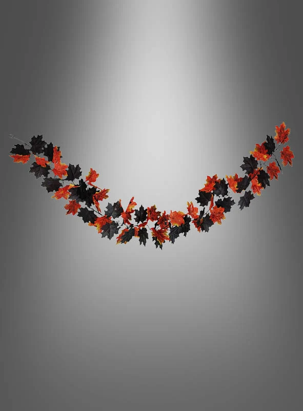 Herbstblätter Girlande 200cm orange-schwarz