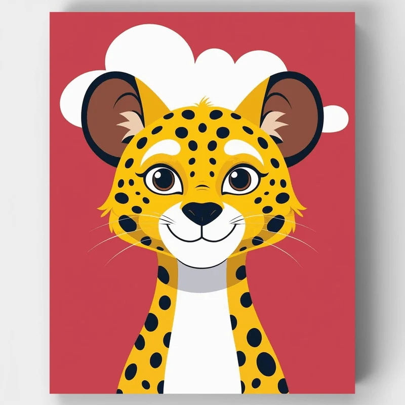 Cute Cheetah Cub - Paint by Numbers Kit