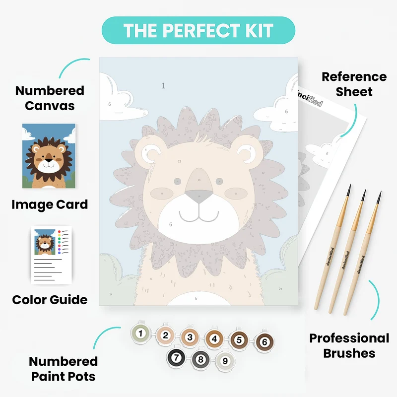 Cute Lion Cub - Paint by Numbers Kit