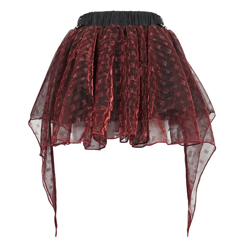 Grunge Double Color Unregelmäßig geschichteter Mesh-Rock für Damen
