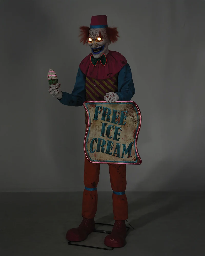 Horrorclown Eisverkäufer Halloween Animatronic 180cm