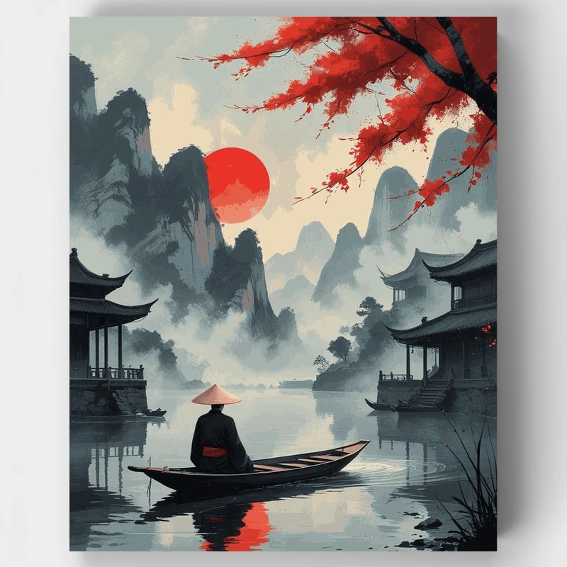 Misty River Serenity - Paint by Numbers Kit