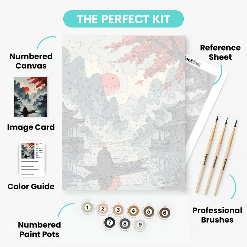 Misty River Serenity - Paint by Numbers Kit