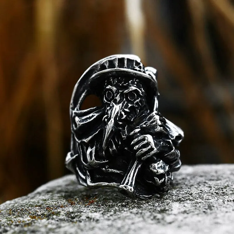 Herren-Punk-Schädel-Kopf-Ring