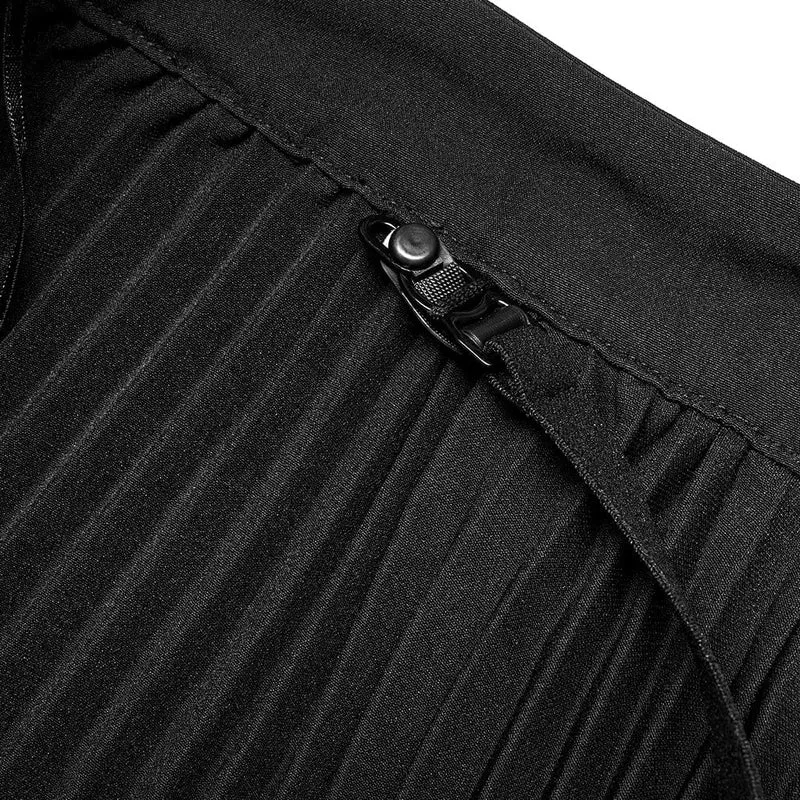 Damen-Punk-Faltenrock mit hoher Taille und Strumpfband