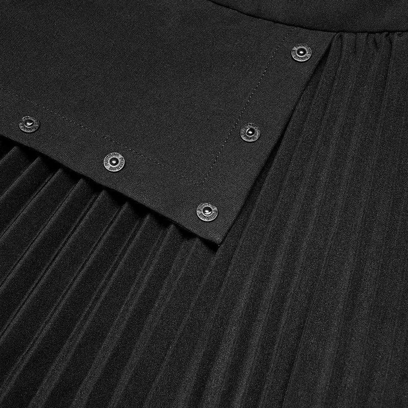 Damen-Punk-Faltenrock mit hoher Taille und Strumpfband