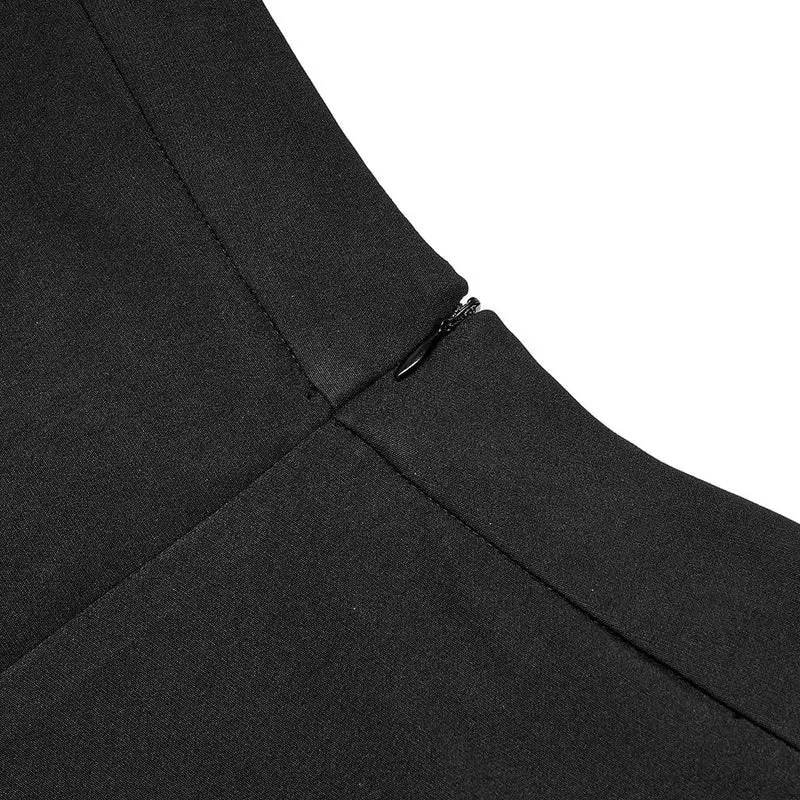 Damen-Punk-Faltenrock mit hoher Taille und Strumpfband