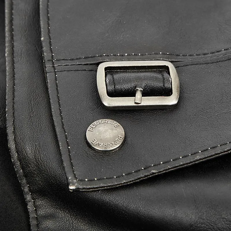 Retro mehrschichtige Kunstlederweste für Herren
