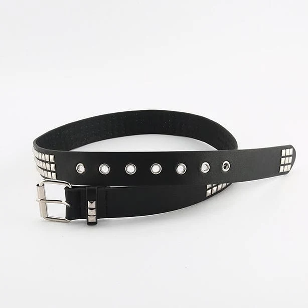 Damen Punk Rivets Kunstledergürtel mit Metallkette