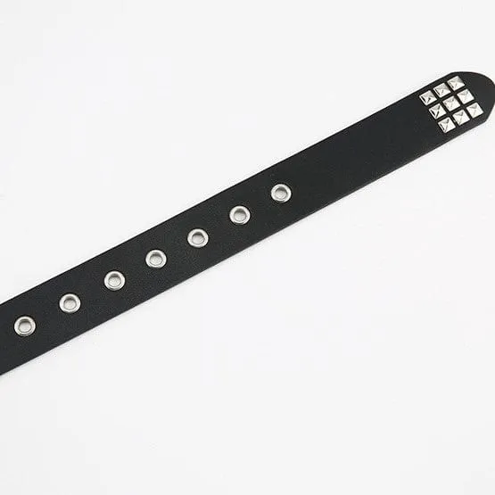 Damen Punk Rivets Kunstledergürtel mit Metallkette