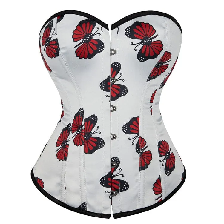 Gothic Schmetterling bedrucktes Vollbrustkorsett für Damen