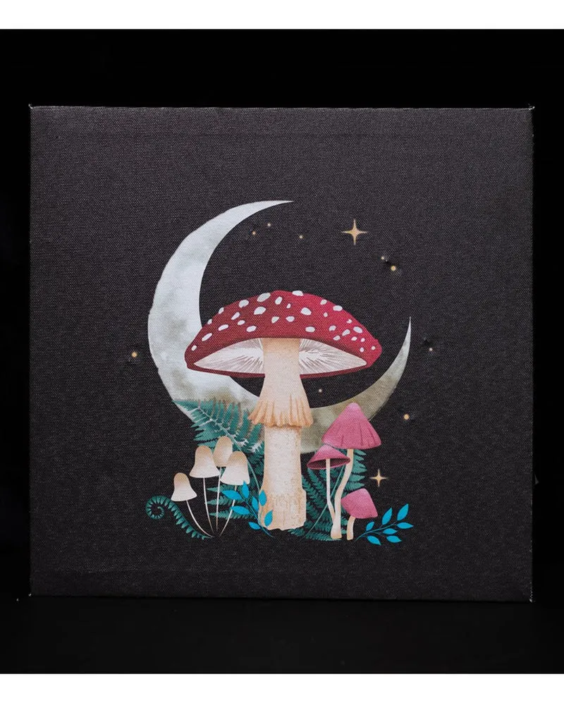 Magic Forest Mushroom Wandbild mit Licht 30x30cm