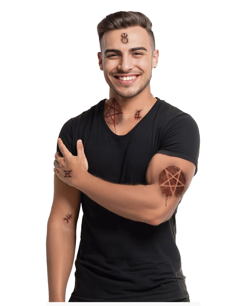 Satanische Klebetattoos