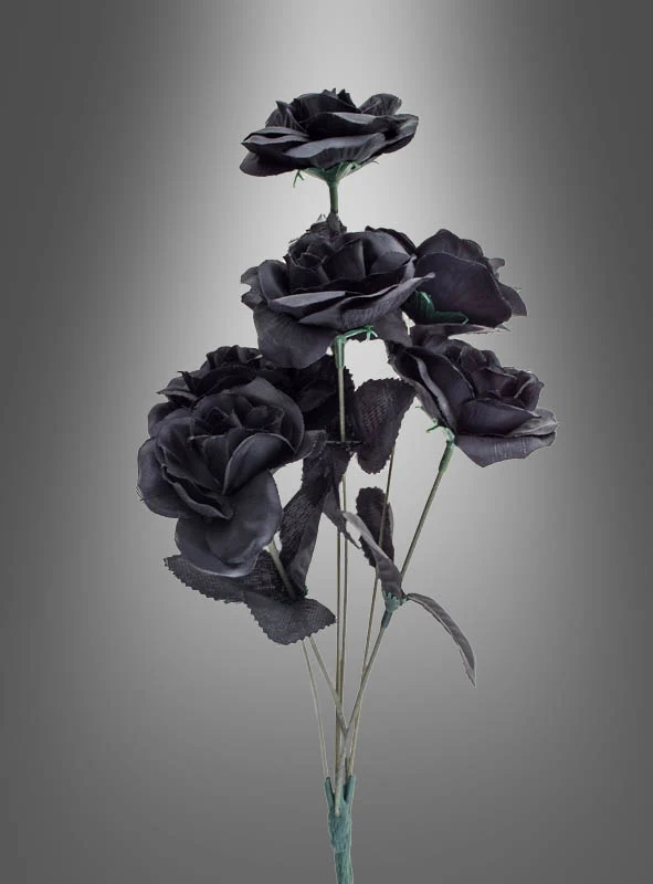 Brautstrauß Geisterbraut schwarze Rosen
