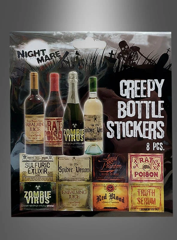Flaschenetiketten Halloween 8er Set