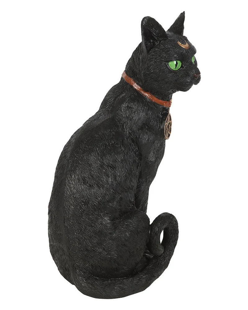 Katze mit Halbmond sitzend 29cm