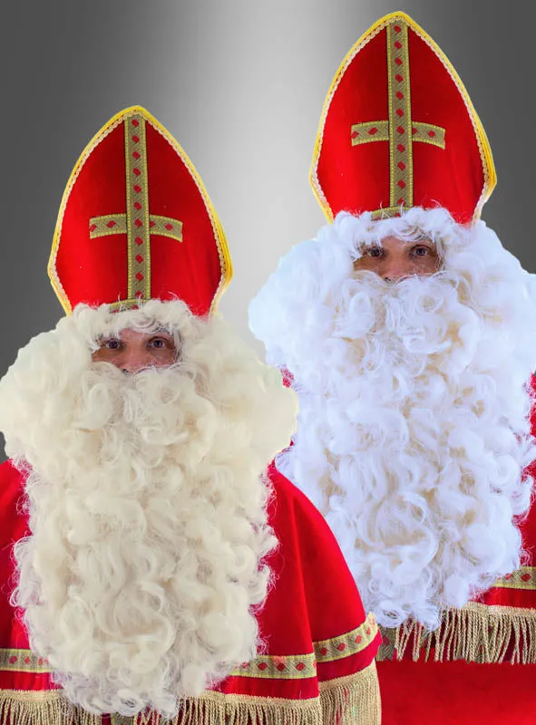 Deluxe Bischof Nikolaus Bart und Perücke