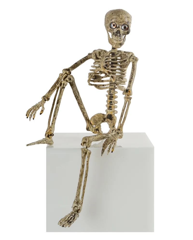 Antikbeiges Positionierbares Skelett mit Augen 37cm