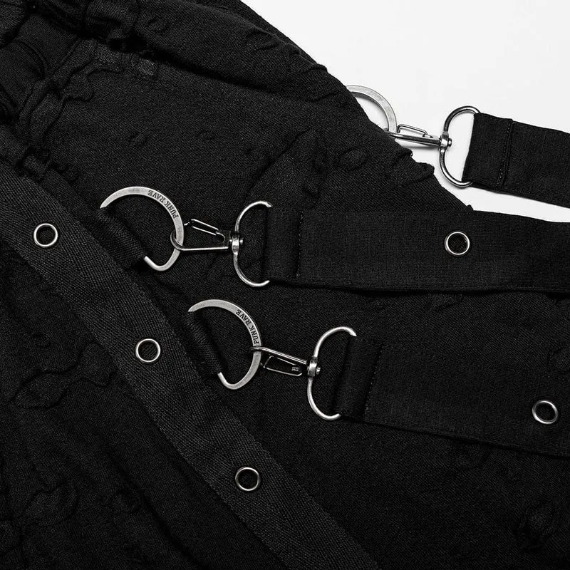 Herren Gothic zerrissene schlaffe Hose mit Trägern